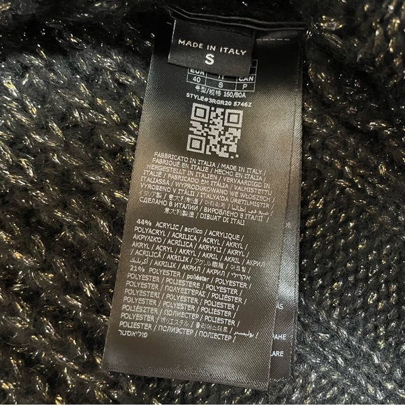 NWT New $170 Guess Marciano Wool Blend Black Made In Italy Sweater Size S - Picture 8 of 15